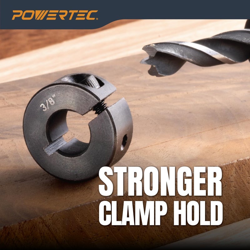 POWERTEC Drill Bit Stop Collar Set, 7 Piece Set Adjustable Drill Bit Depth Stopper with Allen Wrench, Bits Stop with Imperial System Size Markings - 1/8", 3/16", 1/4", 5/16", 3/8", 7/16", 1/2â€ (71491) - Image 5